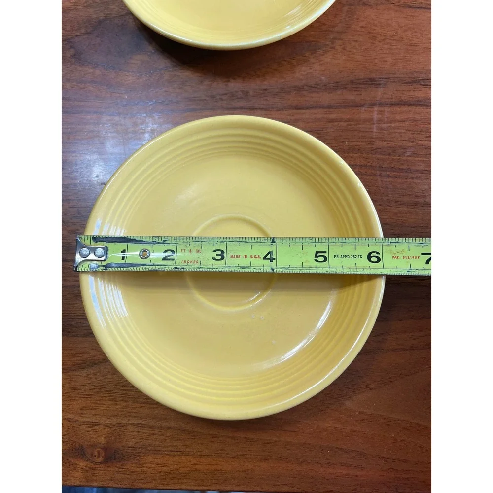 Genuine Fiesta Ware Yellow Saucer Set‎ of 2 vintage